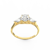 Radiant Harmony Oval Diamond Ring