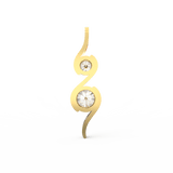 Lab Grown Diamond Pendant – Lyra Duo Curve in BIS Hallmarked Gold