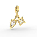 Celeste Embrace Pendant with 2.00 Ct TW Pear & Princess Cut Diamonds | BIS Hallmarked Gold