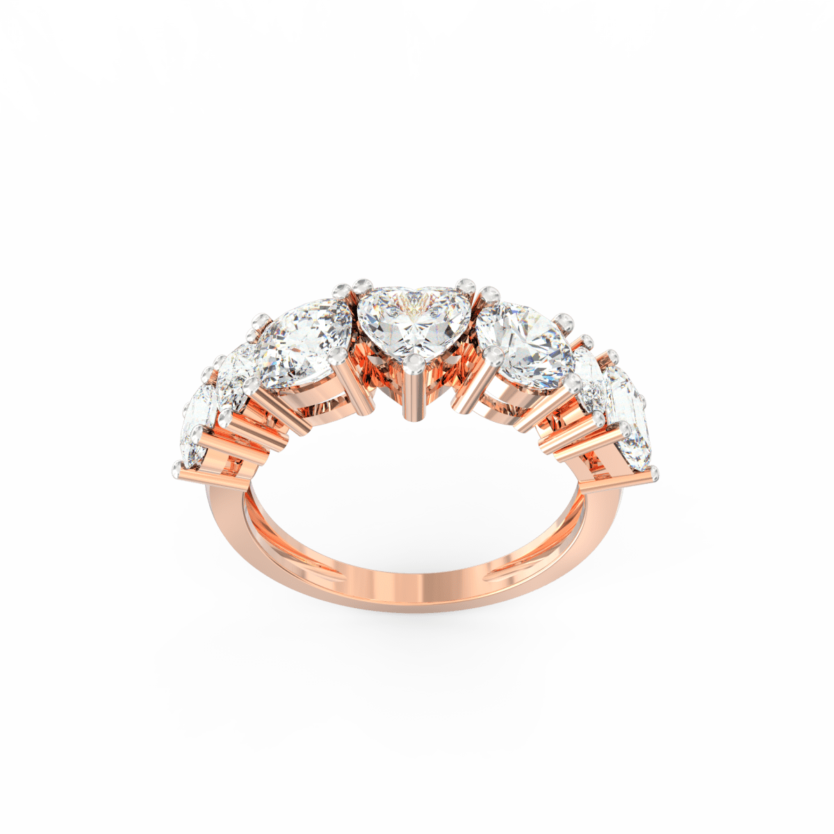 Radiant Allure Multi-Cut Diamond Ring – Lab Grown by Ayanika