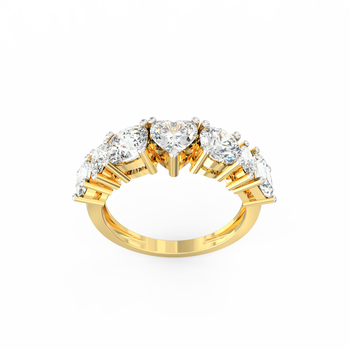Radiant Allure Multi-Cut Diamond Ring – Lab Grown by Ayanika