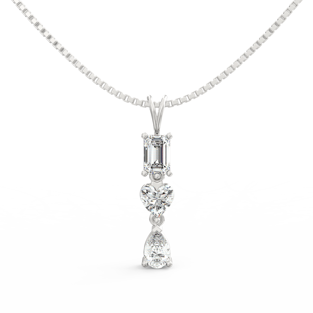 1.50 Carat Prong Set "I Love You" Diamond Pendant