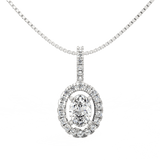 Lab Grown Diamond Pendant – Elira Oval Solitaire with Halo in BIS Hallmarked Gold