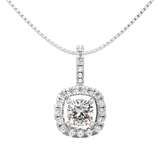 Lab Grown Diamond Pendant – Celestia Cushion-Cut Halo 0.75 Ct in BIS Hallmarked Gold