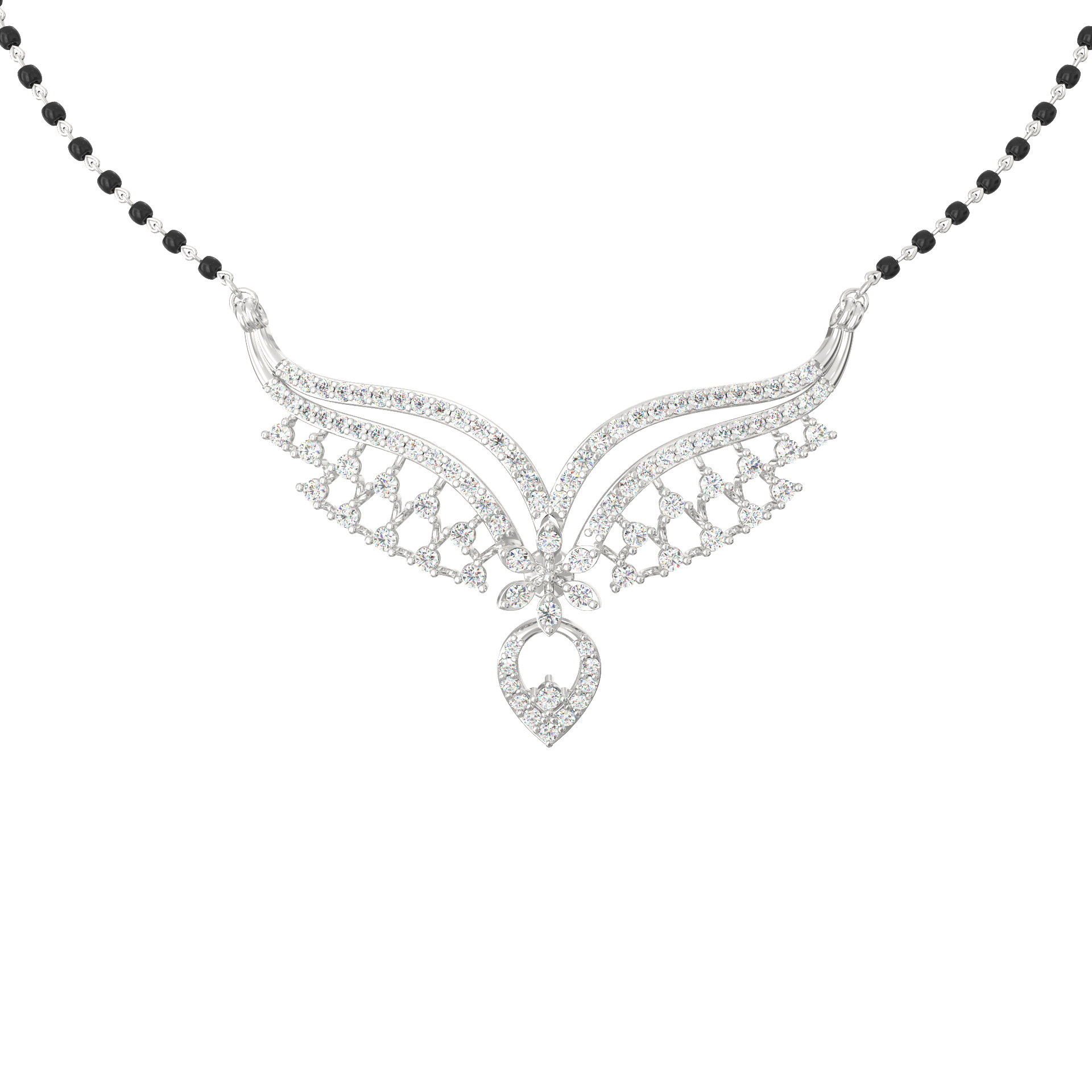 Graceful Floral Diamond Mangalsutra Necklace – 4.63 Carat Lab-Grown Diamonds
