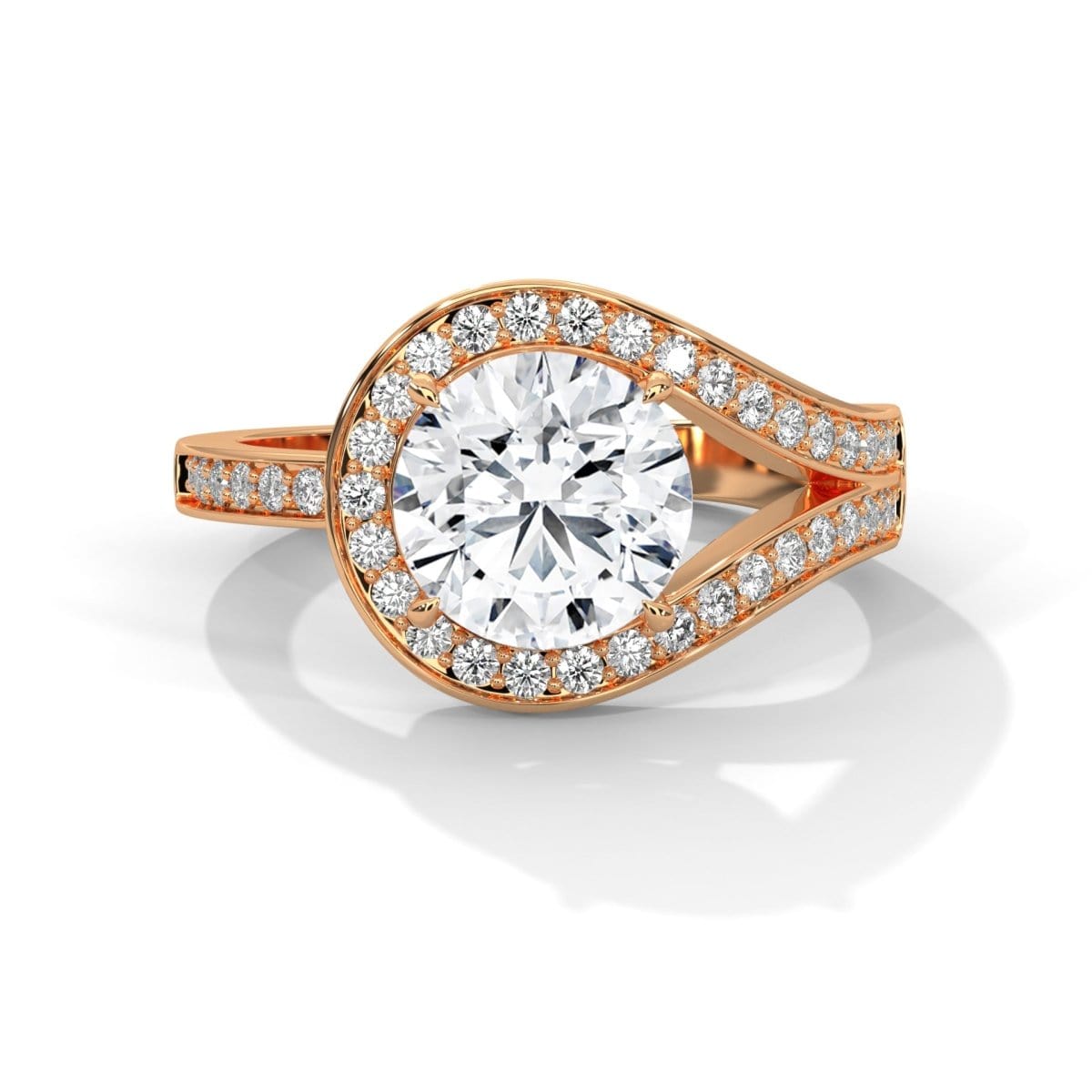 rose gold ring camellia engagement ring