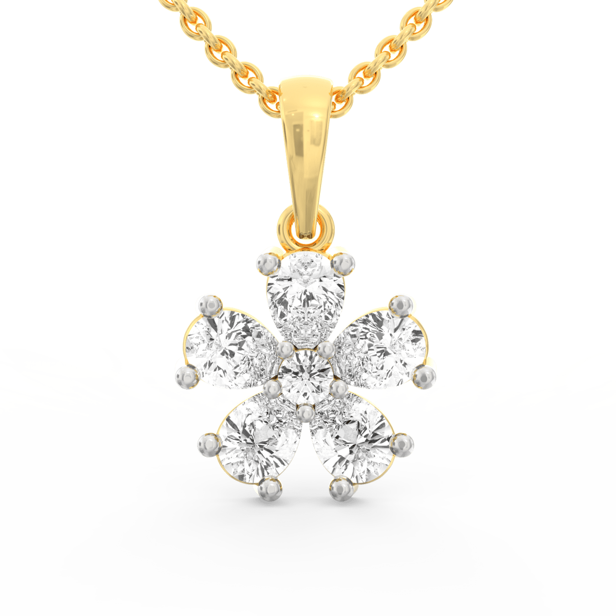 Floral Fantasy Diamond Pendant Gold 18KT