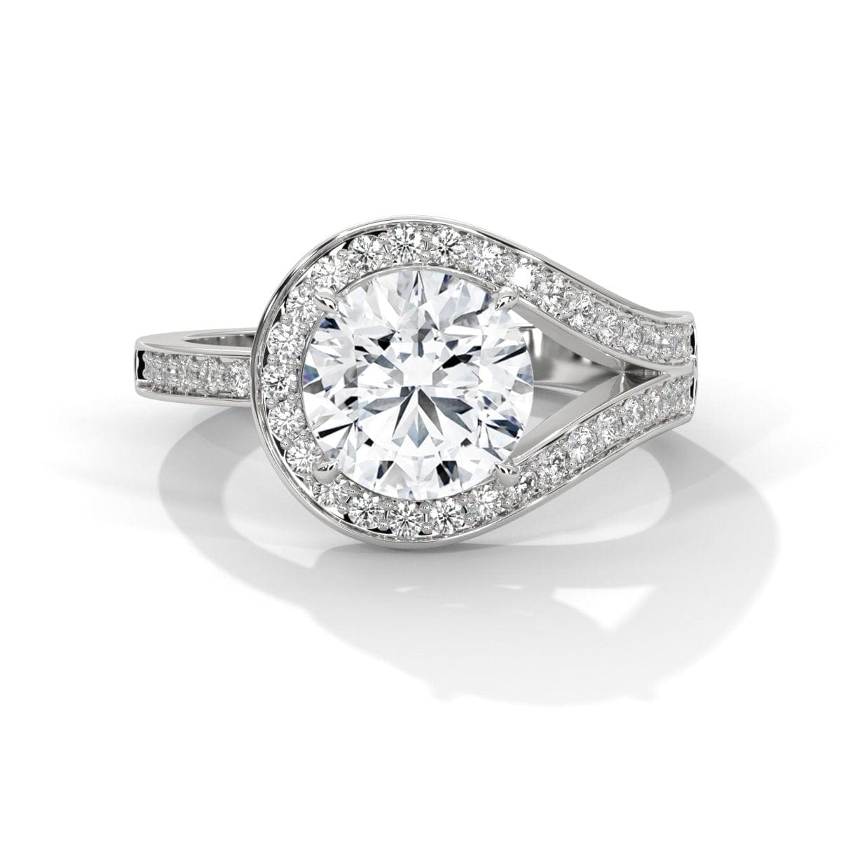 Camellia Round Cut 2.00 Ct Solitaire Diamond Ring