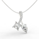 Celeste Embrace Pendant with 2.00 Ct TW Pear & Princess Cut Diamonds | BIS Hallmarked Gold