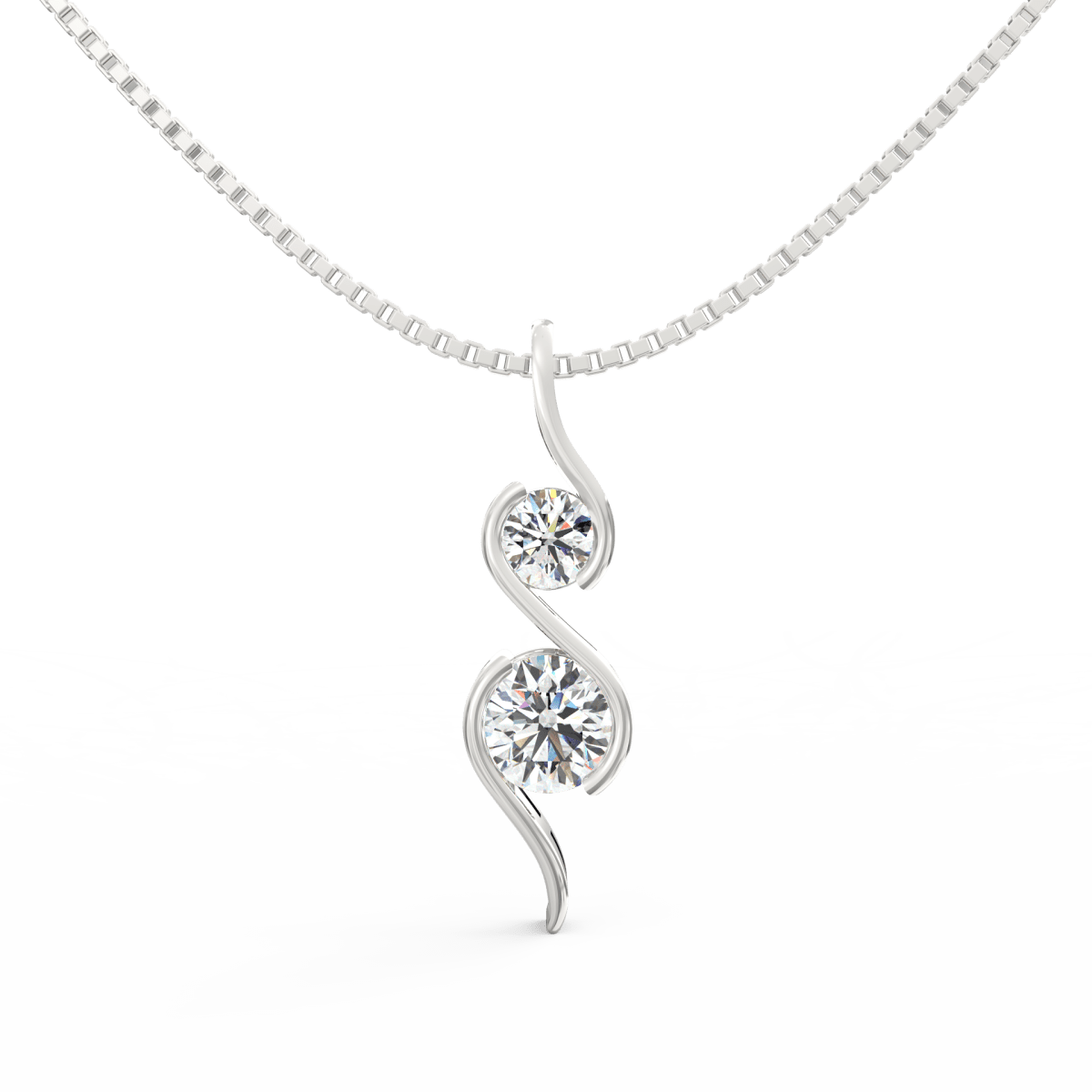 Lab Grown Diamond Pendant – Lyra Duo Curve in BIS Hallmarked Gold