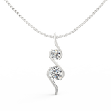 Lab Grown Diamond Pendant – Lyra Duo Curve in BIS Hallmarked Gold