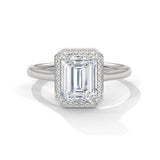 Ayanika Emerald Cut Solitaire Ring: Cosmic Brilliance