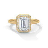Ayanika Emerald Cut Solitaire Ring: Cosmic Brilliance