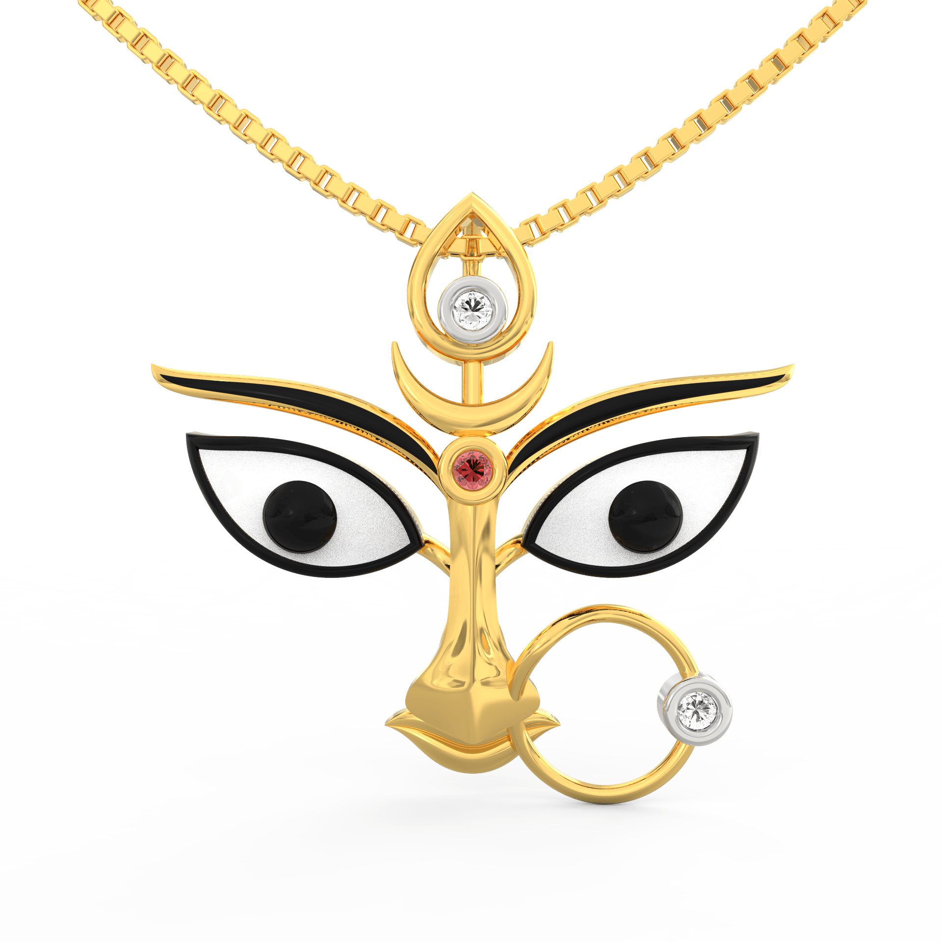 Lab Grown Diamond Pendant – Durga Design in Gold Ayanika