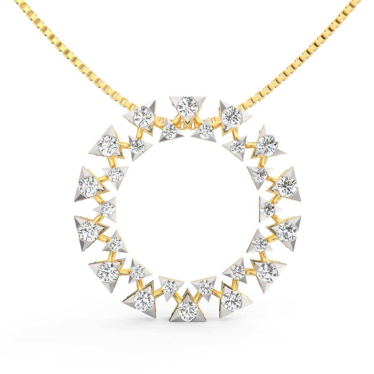 Lab Grown Diamond Pendant – Polaris Circle Design in BIS Hallmarked Gold