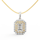 Lab Grown Diamond Pendant – Royale Emerald-Cut Solitaire 1.00 Ct in BIS Hallmarked Gold