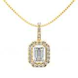 Lab Grown Diamond Pendant – Elara 0.75 Ct Emerald-Cut Solitaire in BIS Hallmarked Gold