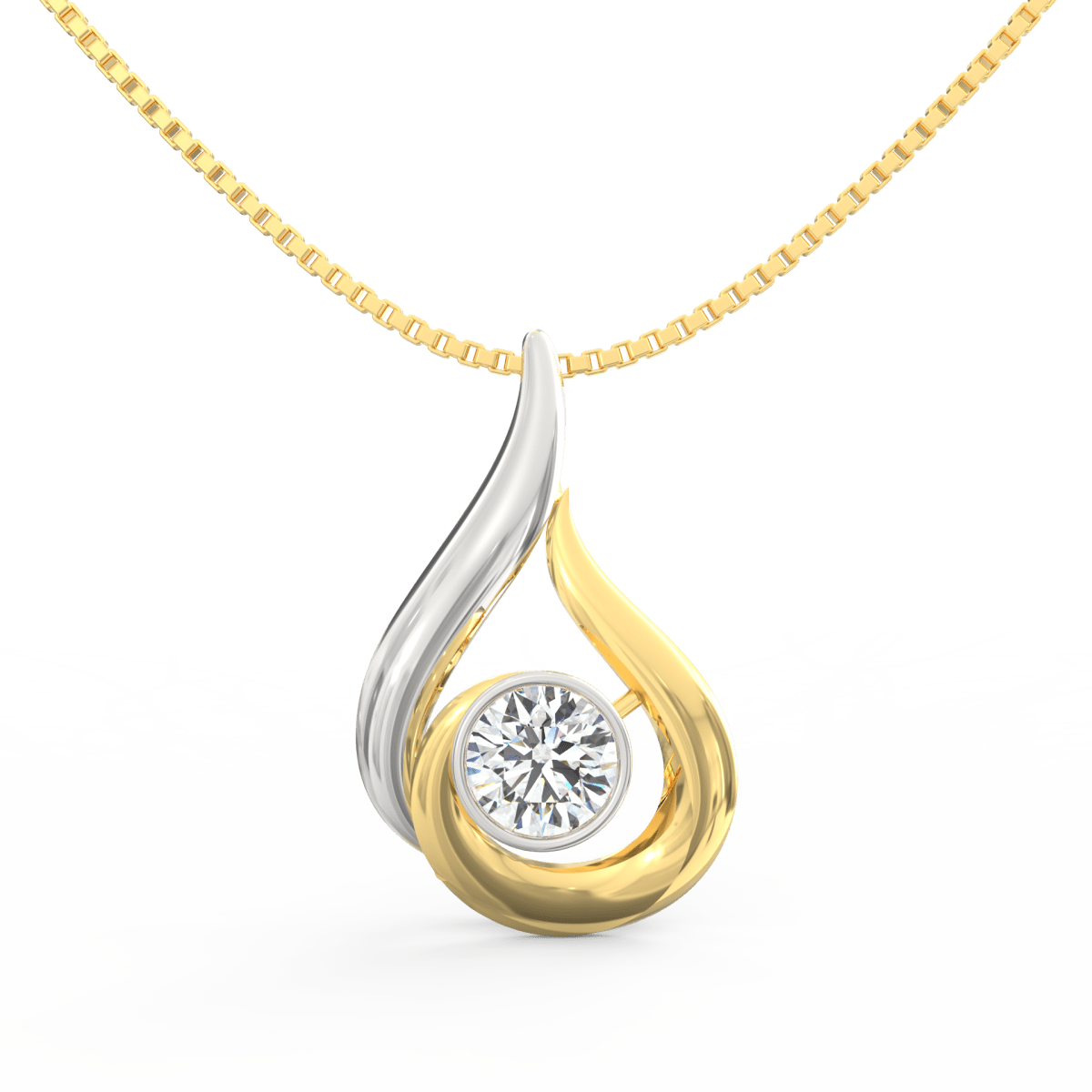 Lab Grown Diamond Pendant – Elara Round Solitaire 0.75 Ct in BIS Hallmarked Gold