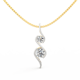 Lab Grown Diamond Pendant – Lyra Duo Curve in BIS Hallmarked Gold