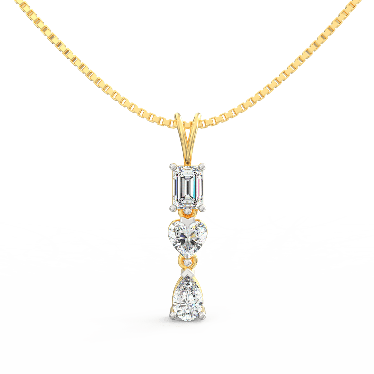 1.00 Carat Prong Set "I Love You" Diamond Pendant