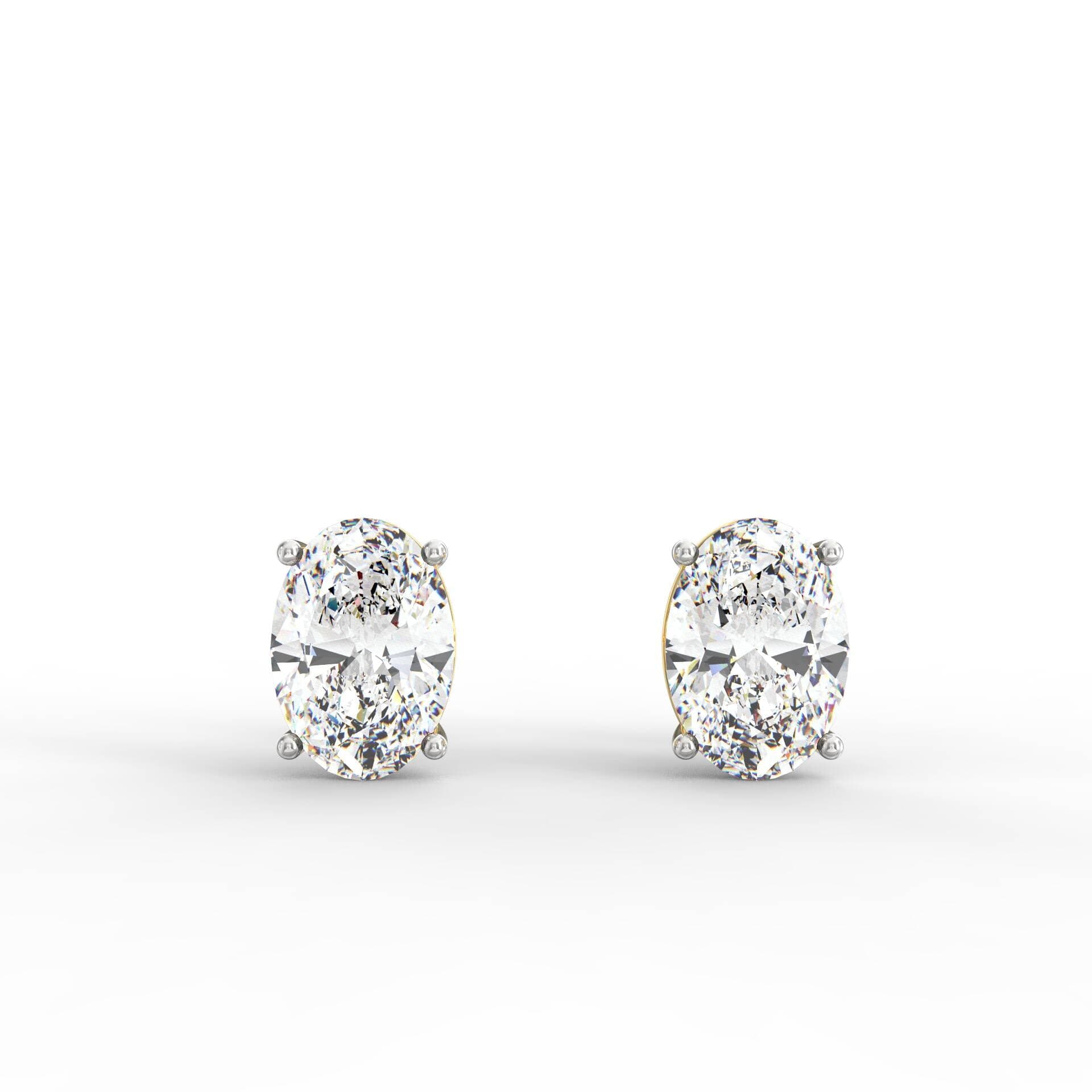 Timeless Oval Solitaire Stud Earrings