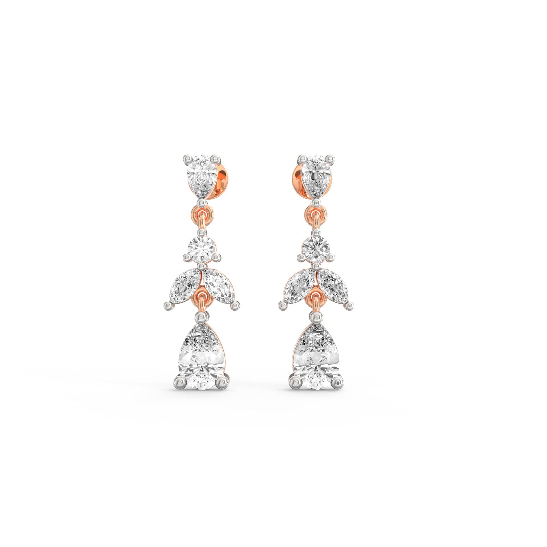 Leaf-Inspired Gold Drop Earrings