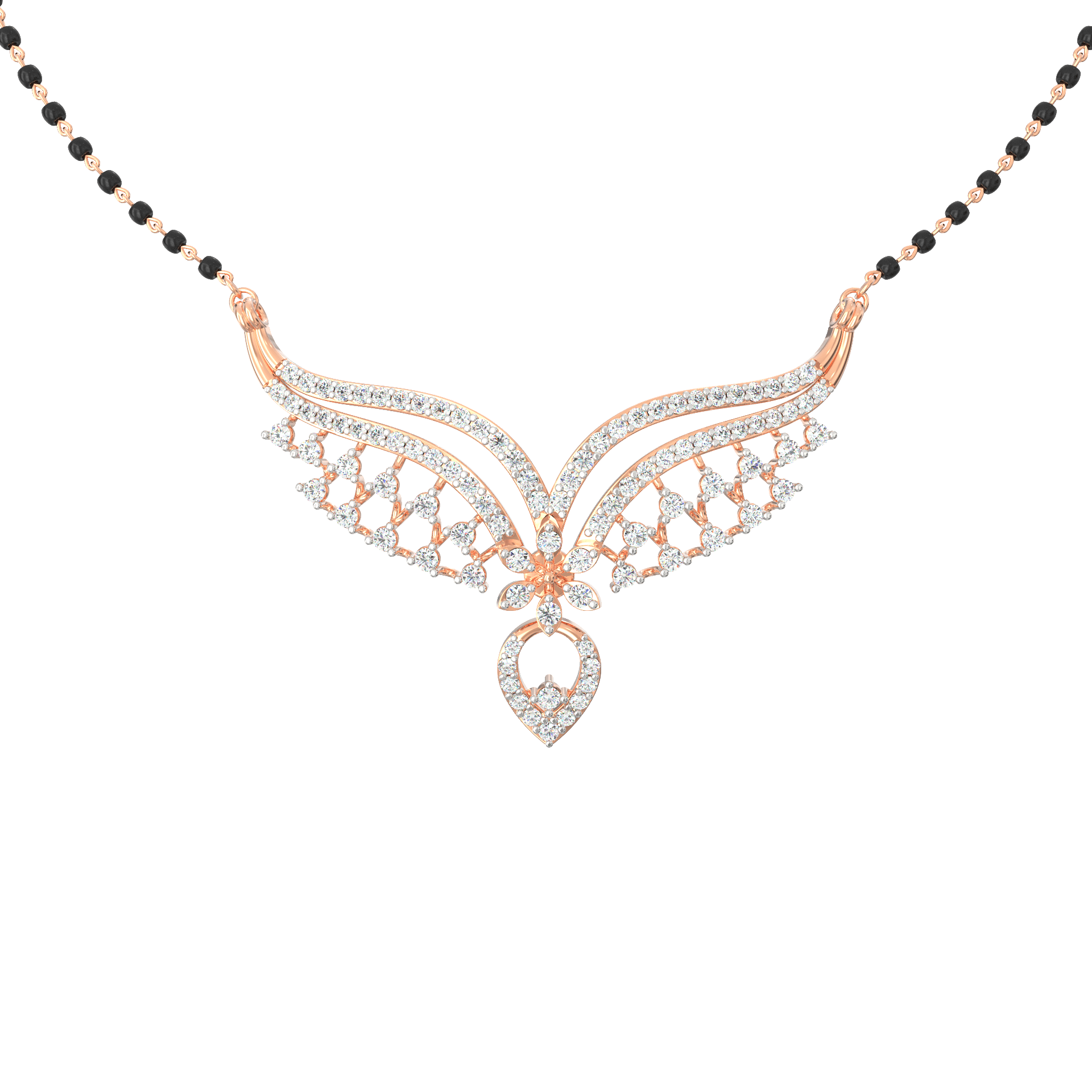 Graceful Floral Diamond Mangalsutra Necklace – 4.63 Carat Lab-Grown Diamonds