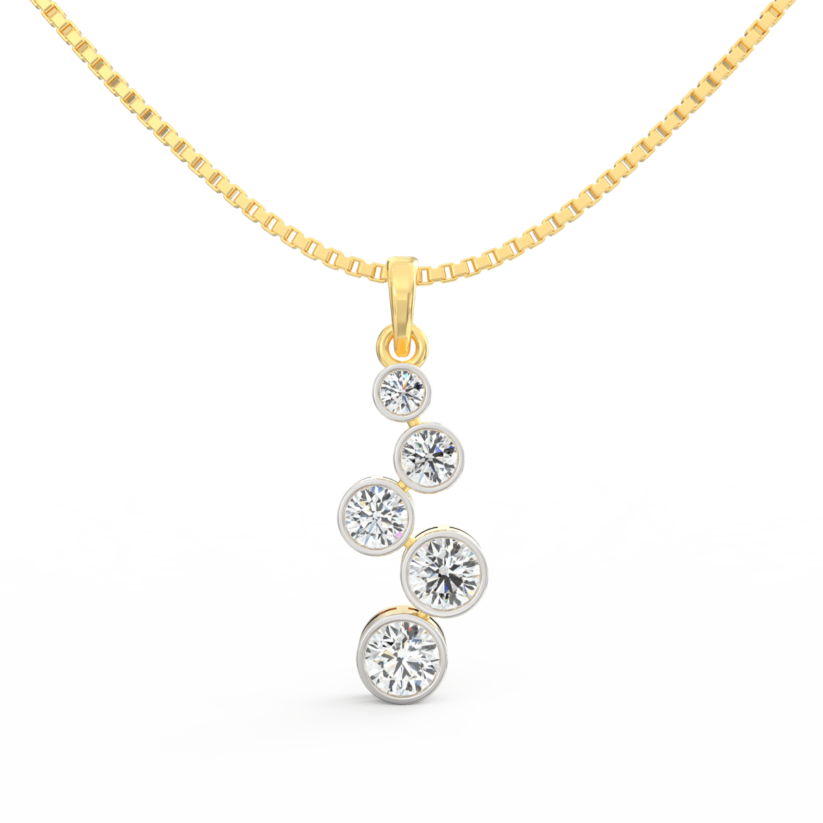 Lab Grown Diamond Pendant – Aurora Cascade in BIS Hallmarked Gold