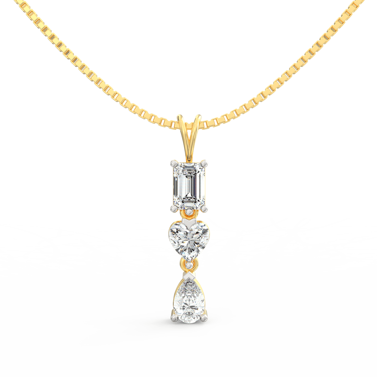 1.50 Carat Prong Set "I Love You" Diamond Pendant