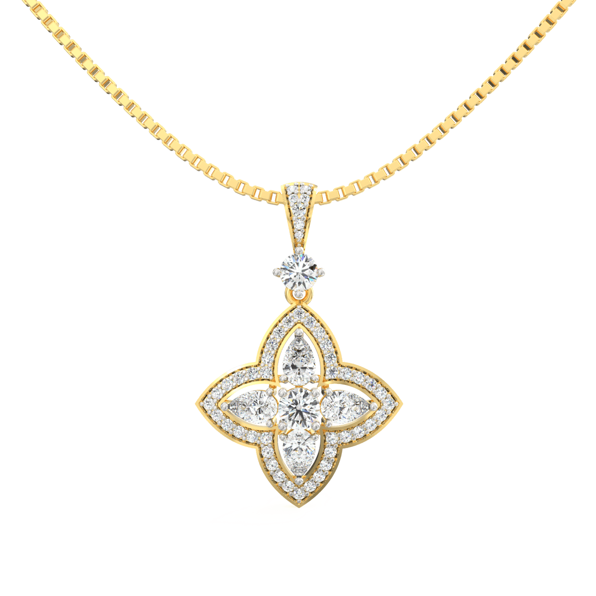 Lab Grown Diamond Pendant – Seraphina Bloom Floral Design in BIS Hallmarked Gold