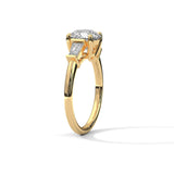 Soraya Solitaire Ring with 2.00 ct Round Center & Baguette Accents