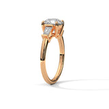 Soraya Solitaire Ring with 2.00 ct Round Center & Baguette Accents