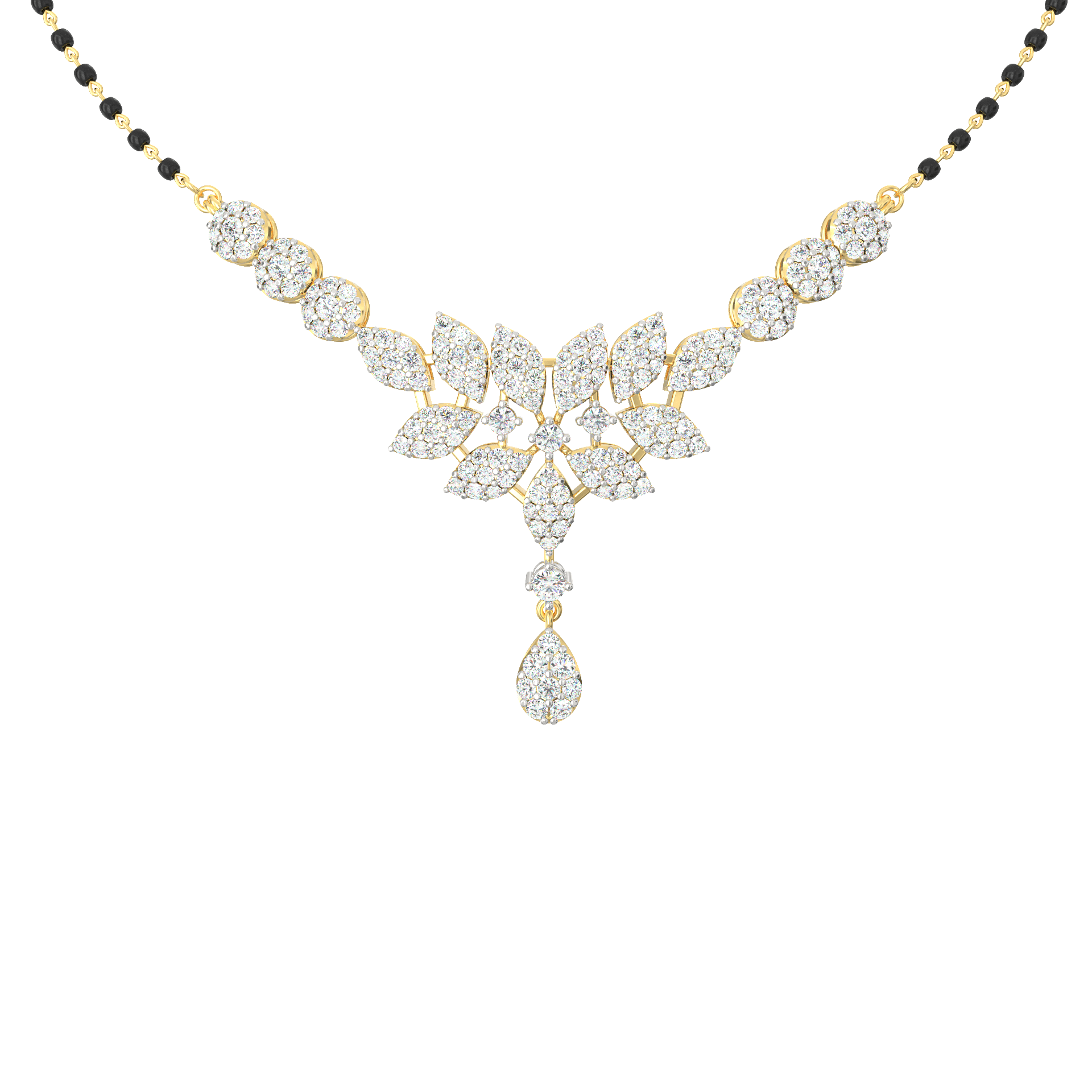 Floral Radiance Diamond Mangalsutra Necklace