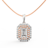 Lab Grown Diamond Pendant – Royale Emerald-Cut Solitaire 1.00 Ct in BIS Hallmarked Gold