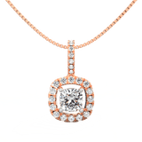 Lab Grown Diamond Pendant – Celestia Cushion-Cut Halo 0.75 Ct in BIS Hallmarked Gold