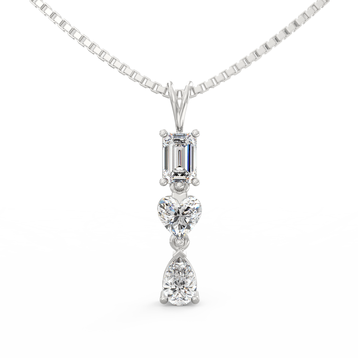 2.00 Carat Prong Set "I Love You" Diamond Pendant