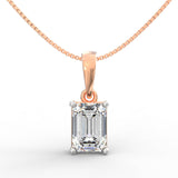 Eira 1.00 Carat Emerald Solitaire Pendant | BIS Hallmarked Gold