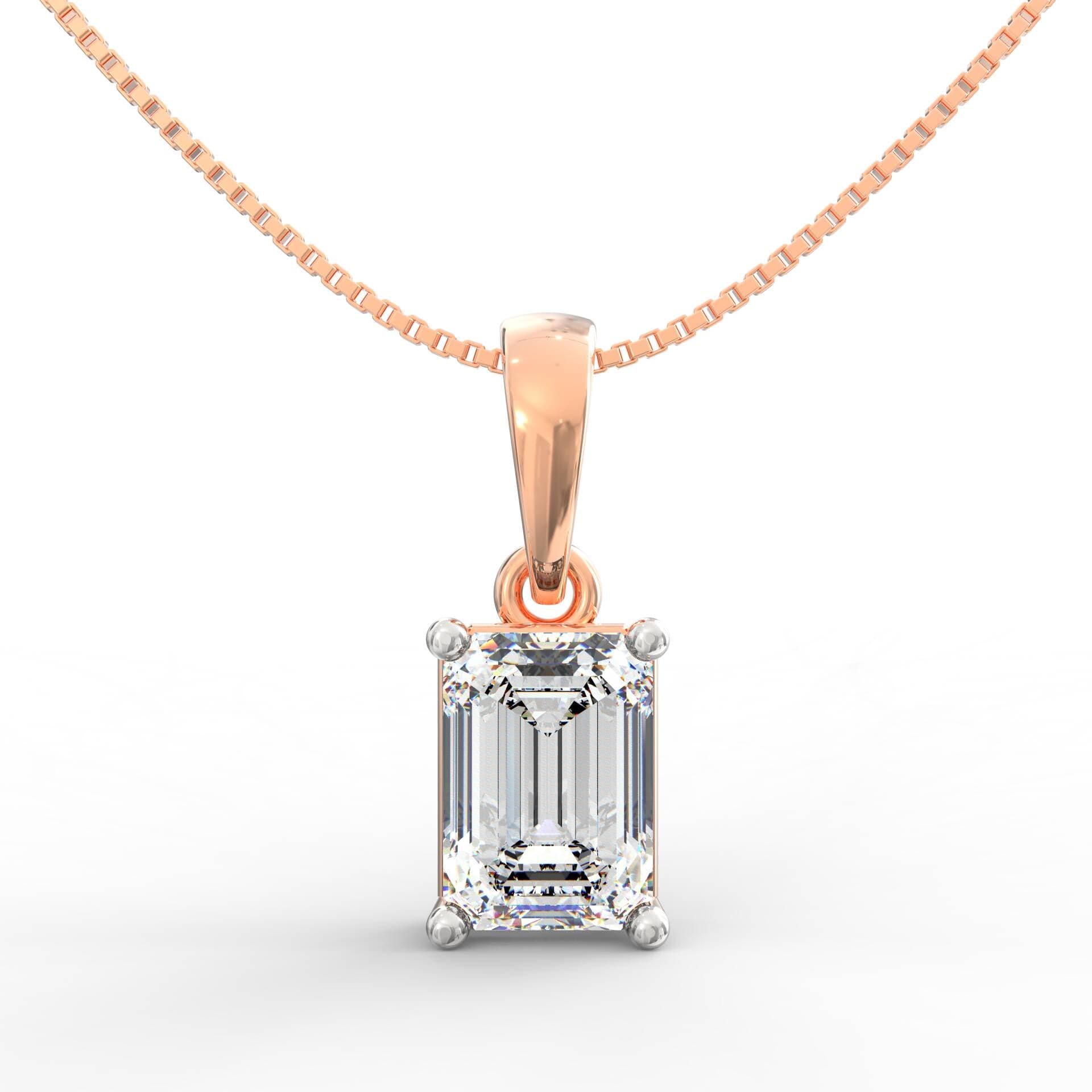 Eira 1.00 Carat Emerald Solitaire Pendant | BIS Hallmarked Gold
