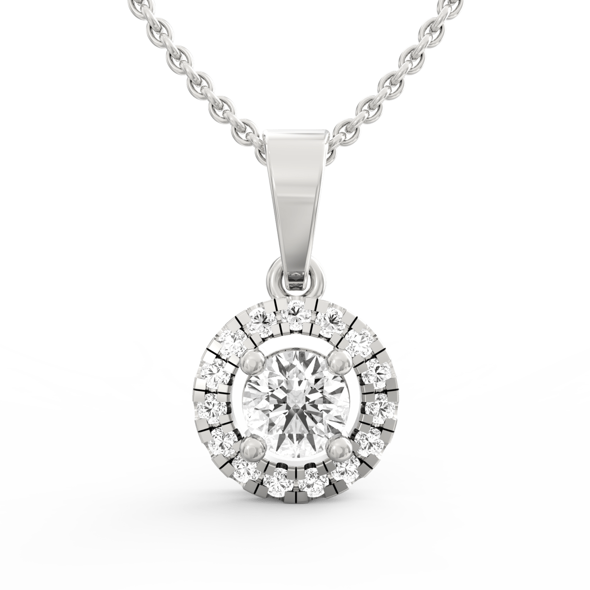 Radiant Halo Diamond Pendant