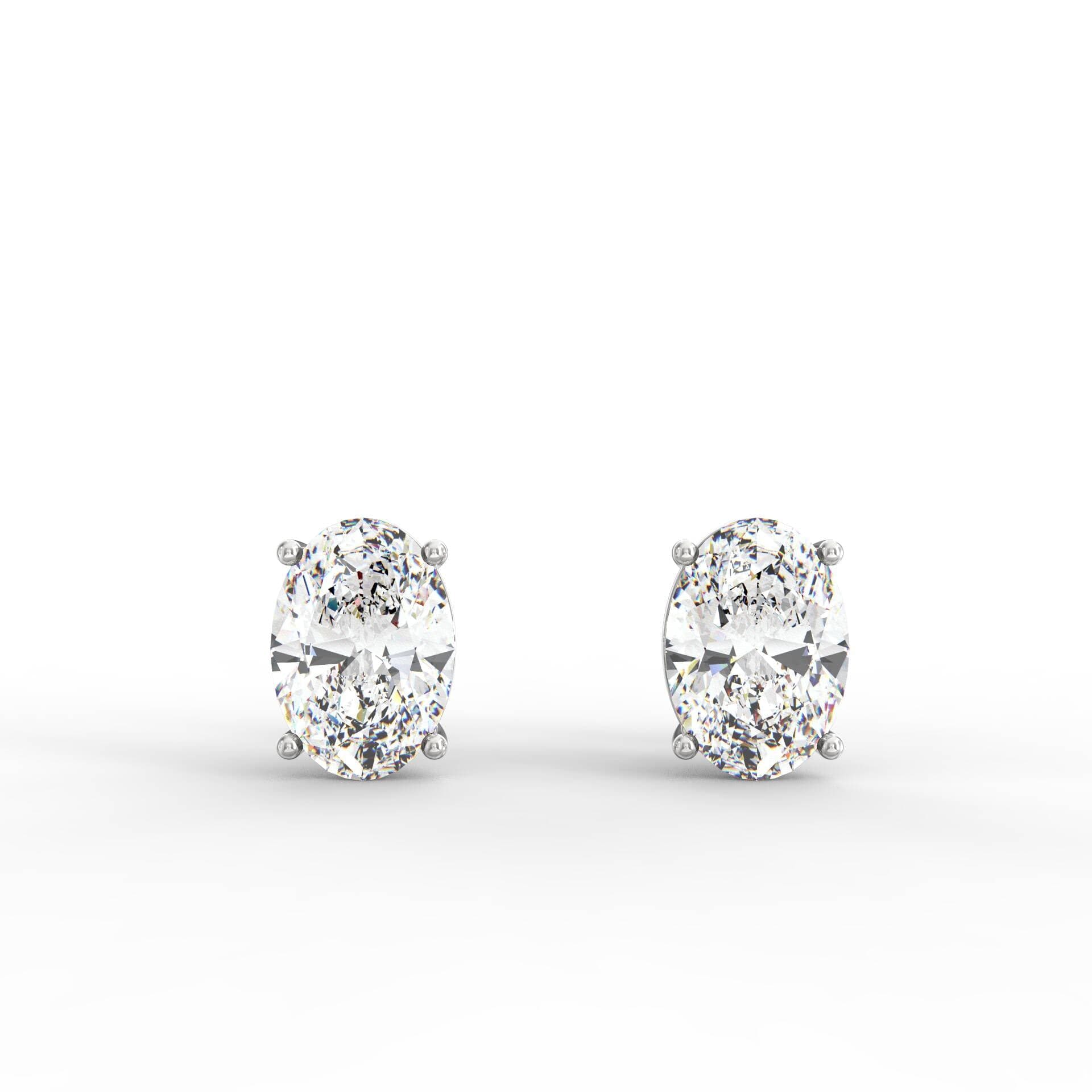 Timeless Oval Solitaire Stud Earrings