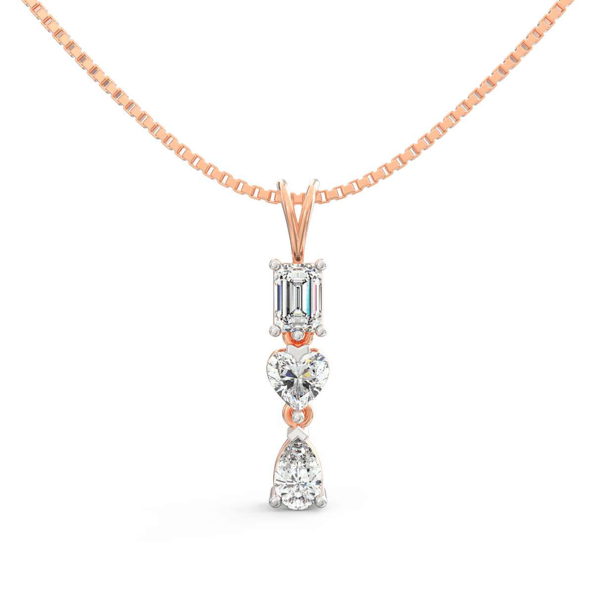 1.00 Carat Prong Set "I Love You" Diamond Pendant