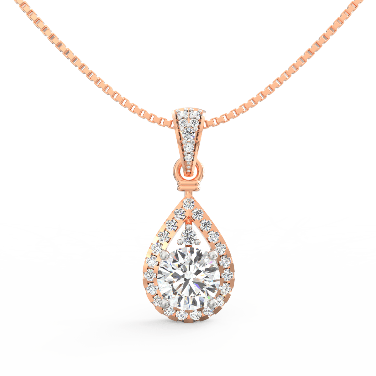 Lab Grown Diamond Pendant – Elara 1.00 Ct Teardrop Solitaire in BIS Hallmarked Gold