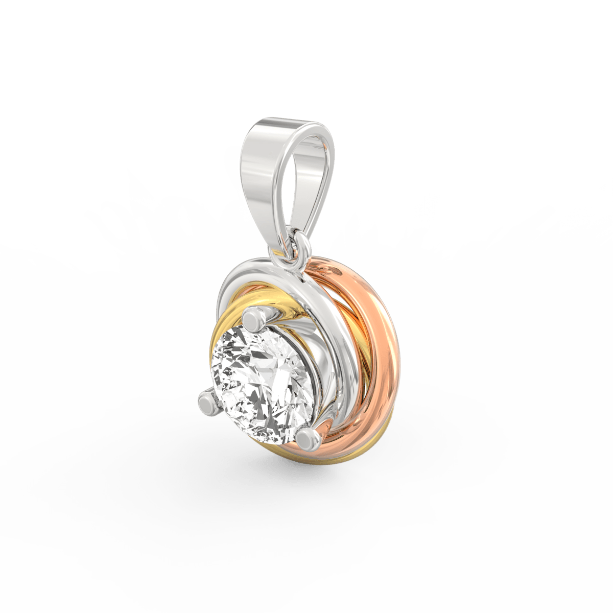 Tri-Gold Luminescence Diamond Pendant