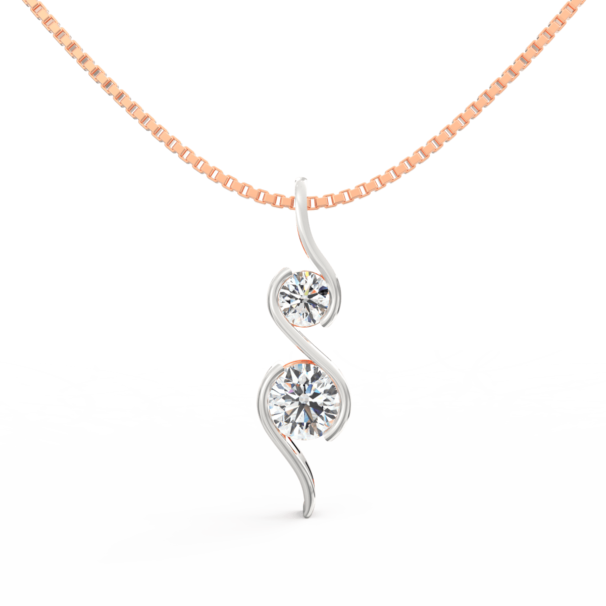 Lab Grown Diamond Pendant – Lyra Duo Curve in BIS Hallmarked Gold