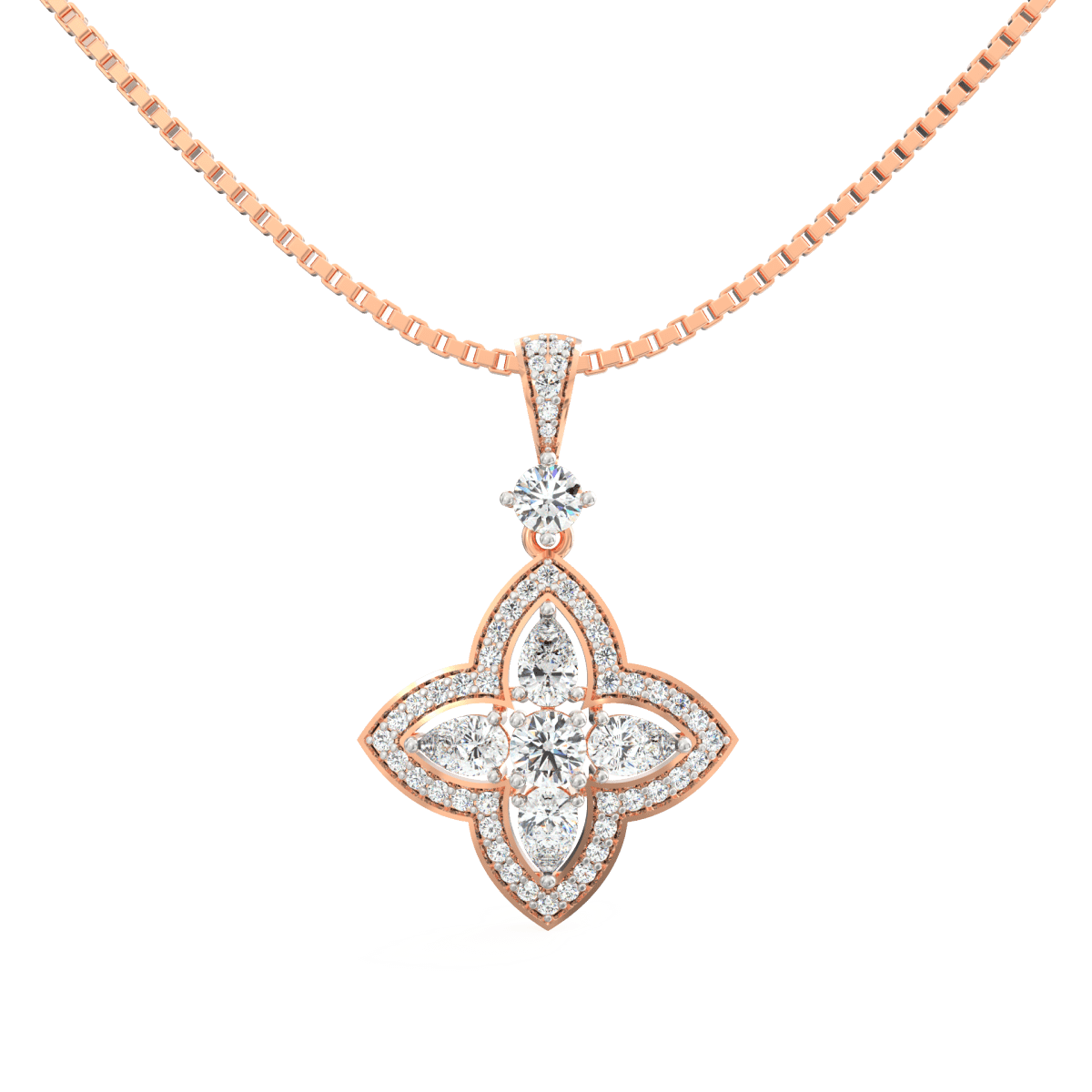 Lab Grown Diamond Pendant – Seraphina Bloom Floral Design in BIS Hallmarked Gold