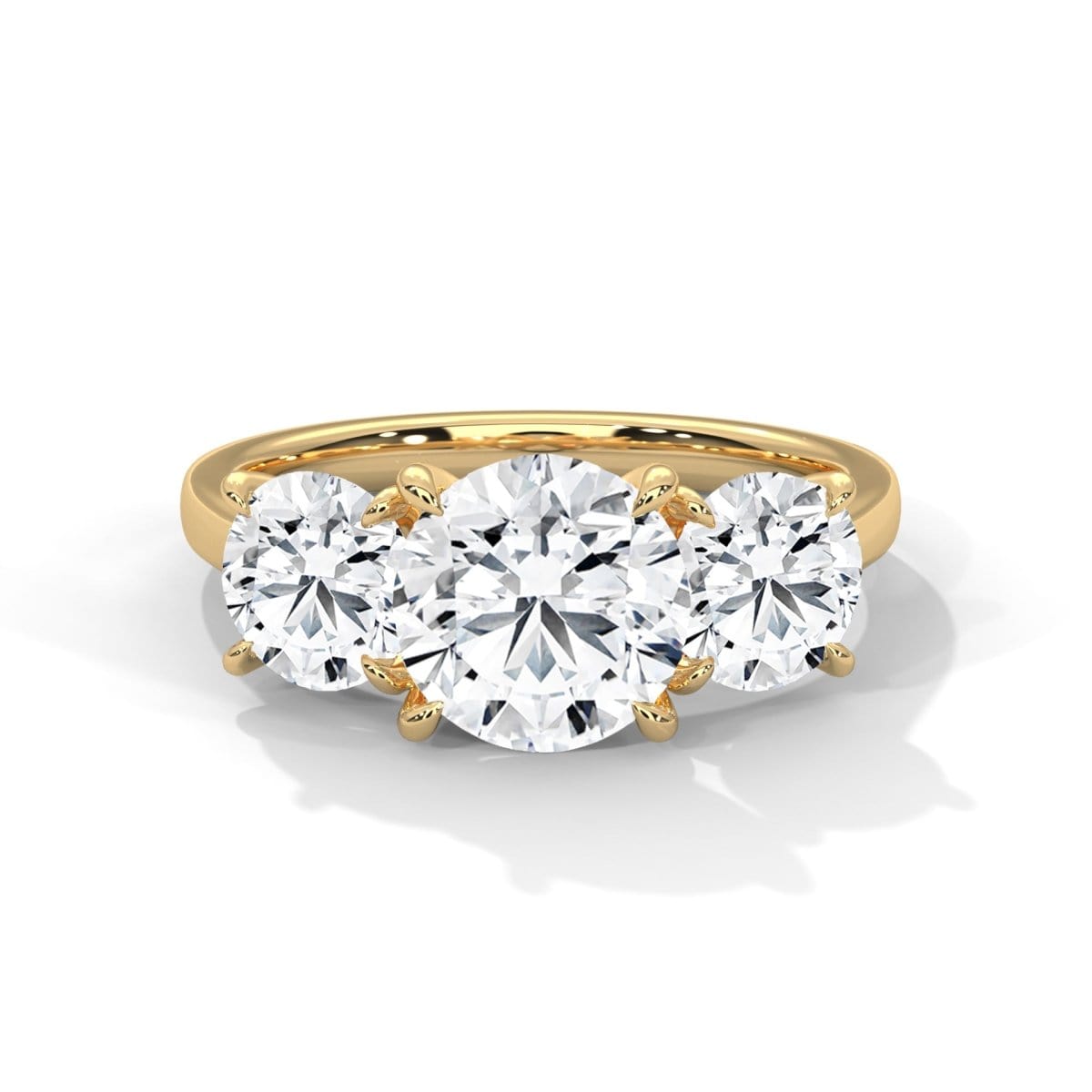 Masterful Craftsmanship: Ayanika 2-Carat Three-Stone Round Cut Diamond Ring