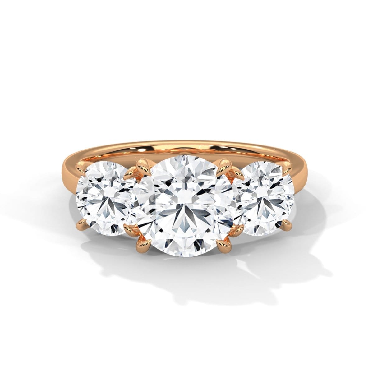 Masterful Craftsmanship: Ayanika 2-Carat Three-Stone Round Cut Diamond Ring