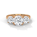 Masterful Craftsmanship: Ayanika 2-Carat Three-Stone Round Cut Diamond Ring