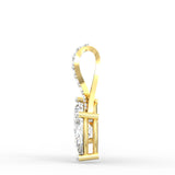 Celeste Embrace Pendant with 2.00 Ct TW Pear & Princess Cut Diamonds | BIS Hallmarked Gold