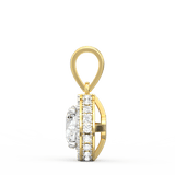 Lab Grown Diamond Pendant – Celestia Halo Solitaire in BIS Hallmarked Gold